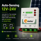 MPPT 12V/24V Solar Charge Controller  Voc 85V - Systellar CC-MPPT-Compact-100