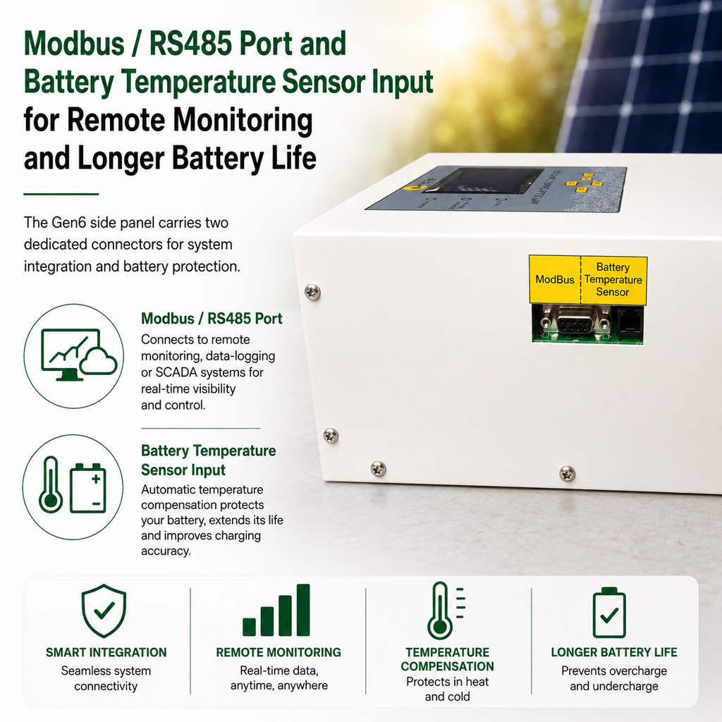 MPPT-Gen6- 12V,24V,36V,48V 50A & 75A MPPT Solar Charge Controller | Voc 175V | Systellar