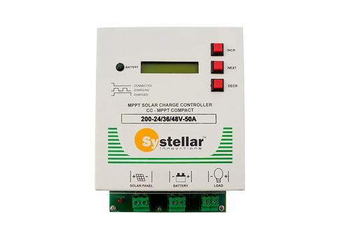 MPPT 12V / 24V / 36V / 48V Solar Charge Controller Voc 175V | Systellar CC-MPPT-Compact-200