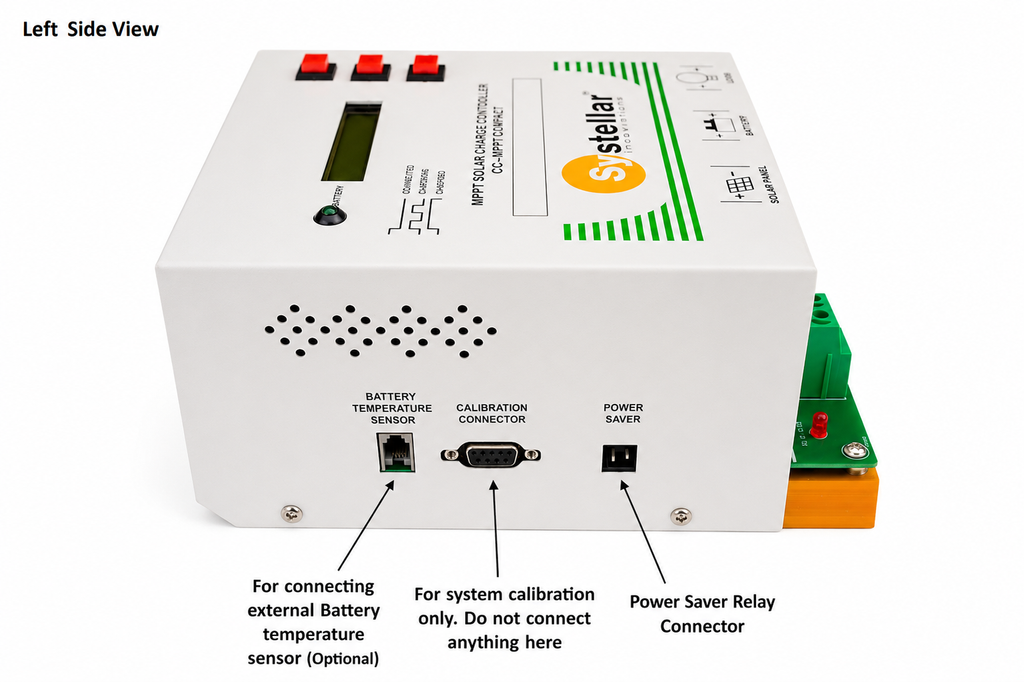 MPPT 12V/24V Solar Charge Controller  Voc 85V - Systellar CC-MPPT-Compact-100