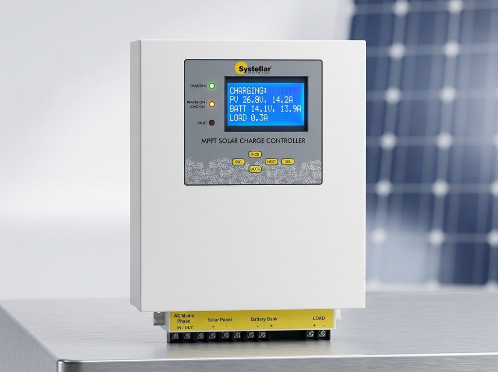 MPPT-Gen6- 12V,24V,36V,48V 50A & 75A MPPT Solar Charge Controller | Voc 175V | Systellar