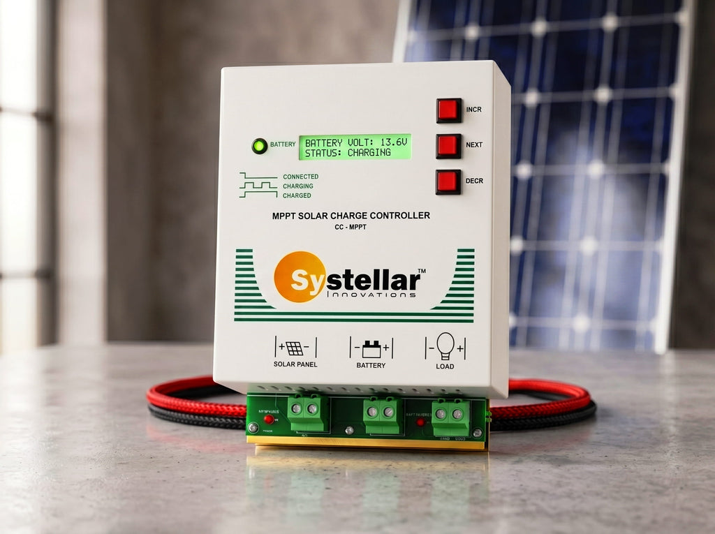 MPPT 12V/24V Solar Charge Controller  Voc 85V - Systellar CC-MPPT-Compact-100