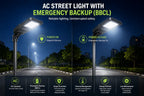 AC Street Light – Battery Backup (LiFePO4) with Auto Dusk-to-Dawn (25W / 50W)