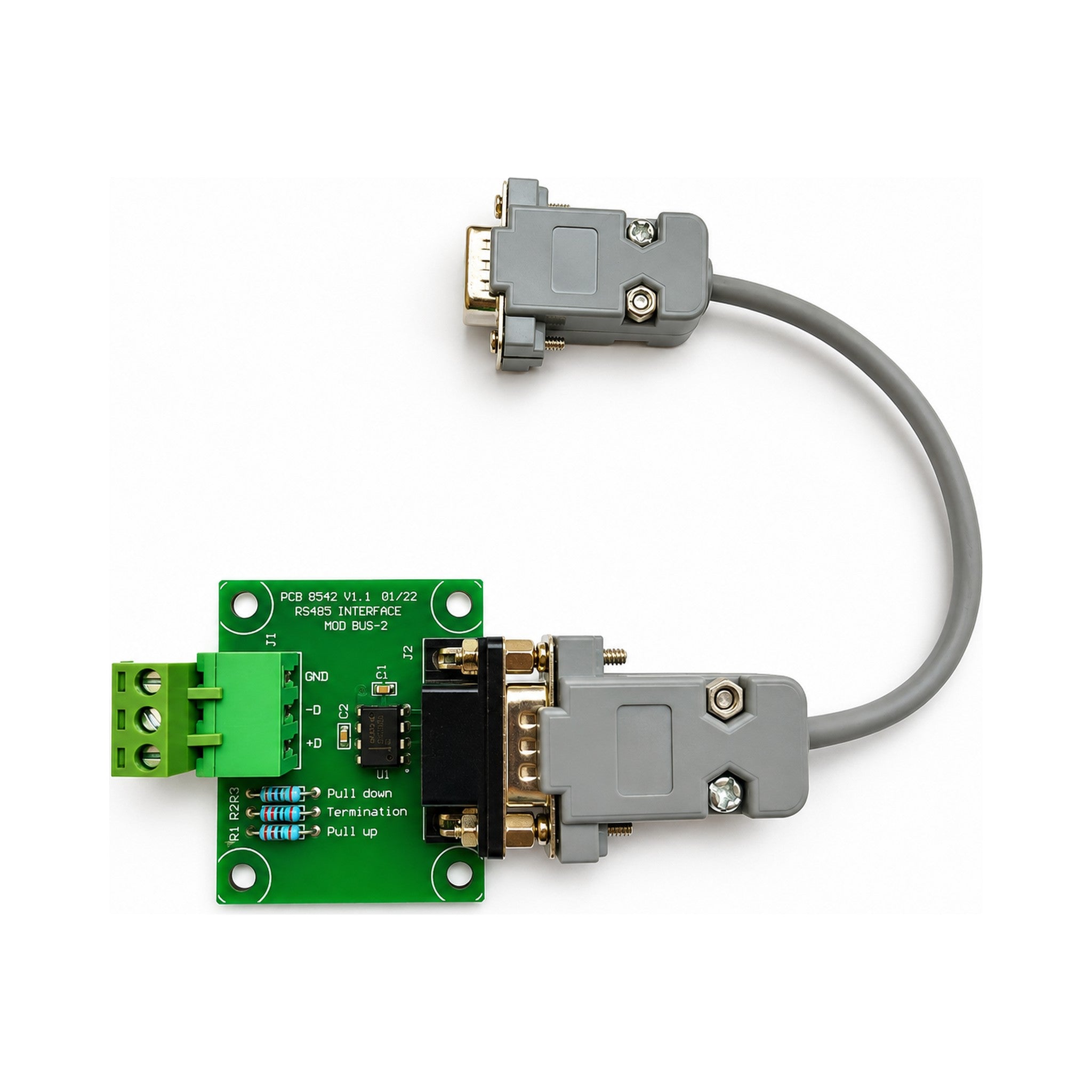 Systellar RS485 Modbus card supplied with mating wiring connector for MPPT solar charge controllers